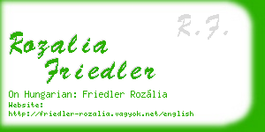 rozalia friedler business card