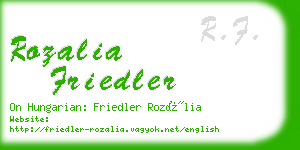 rozalia friedler business card